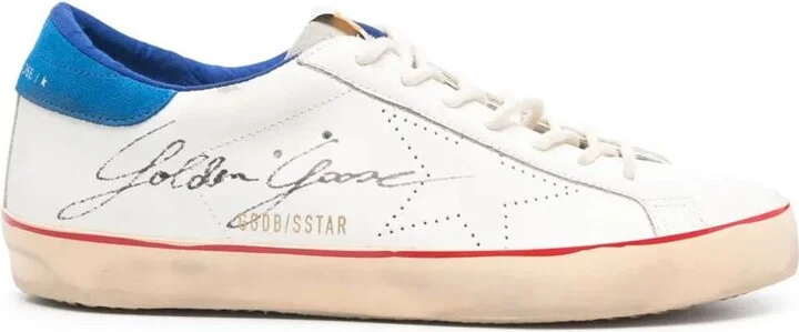 Golden Goose "Super Star" Leather Upper With Signature Suede Tongue And Heel Skate Star Sneakers Shoes