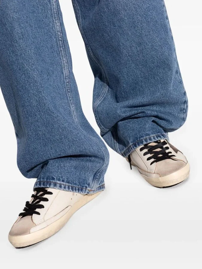 Golden Goose "Super Star" Nappa Upper Leather Star And Heel Suede Toe And Spur Sneakers Shoes - Image 5