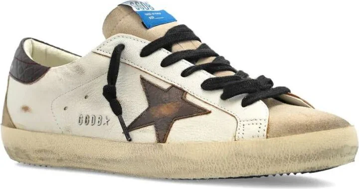 Golden Goose "Super Star" Nappa Upper Leather Star And Heel Suede Toe And Spur Sneakers Shoes