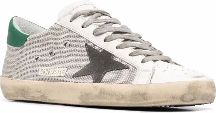 Golden Goose Super-Star Net Upper Forated Leather Toe Suede Star Leather Heel Shoes - Image 4