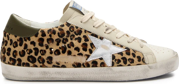 Golden Goose Super-star Panelled Calf-hair Sneakers