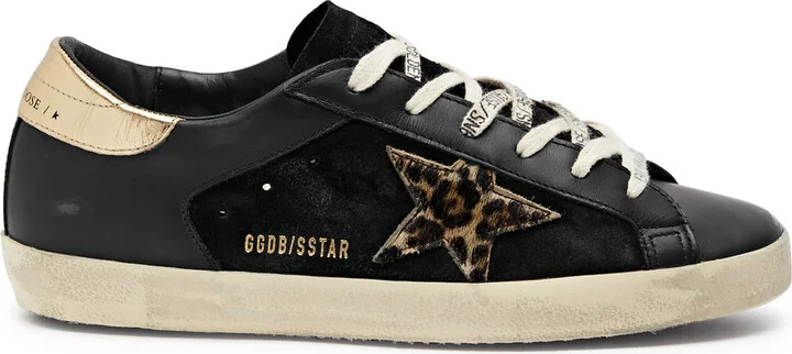 Golden Goose Super-star Panelled Leather Sneakers