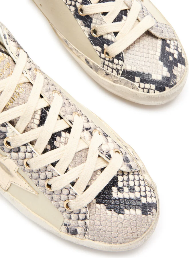 Golden Goose Super-star Python-effect Panelled Leather Sneakers - Image 3