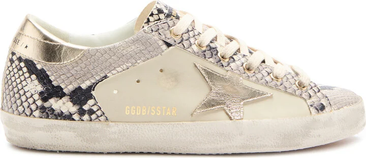 Golden Goose Super-star Python-effect Panelled Leather Sneakers