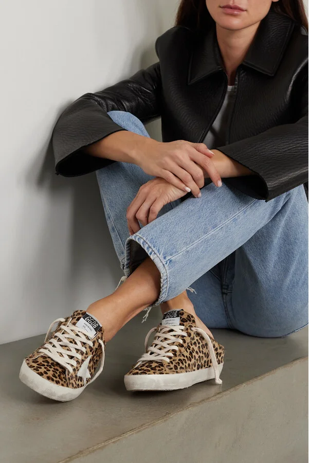 Golden Goose - Super-star Sabot Distressed Leopard-print Calf Hair Slip-on Sneakers - Brown - Image 2