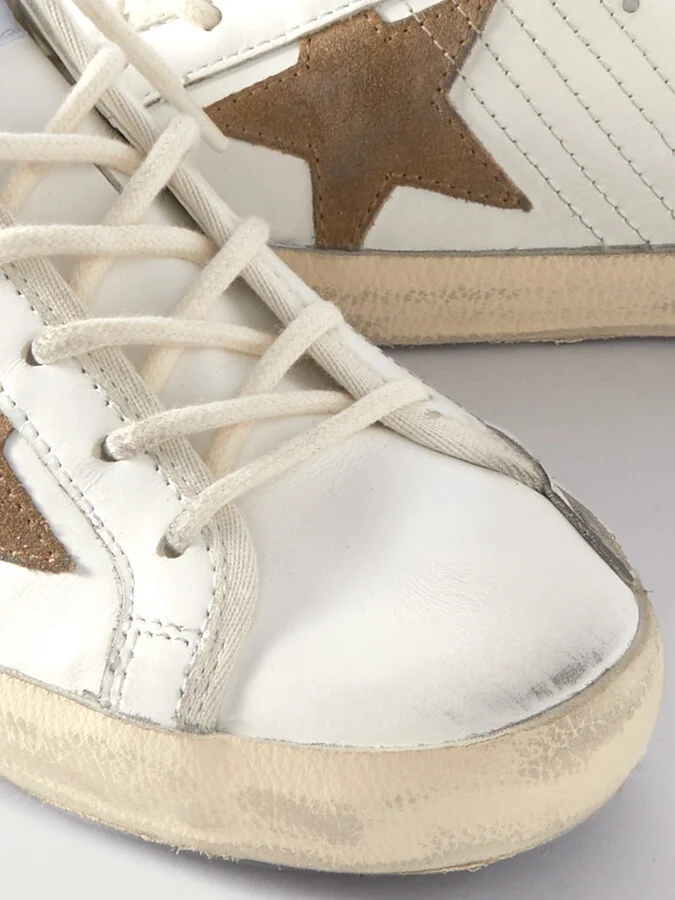 Golden Goose - Super-star Sabot Distressed Suede-trimmed Leather Slip-on Sneakers - White - Image 4