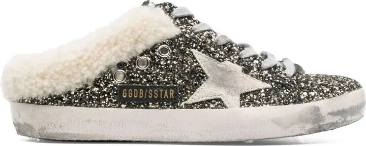 Golden Goose Super-Star Sabot Glitter Upper Suede Star Shearling Lining - Image 2