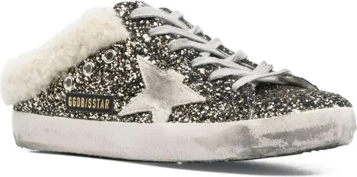 Golden Goose Super-Star Sabot Glitter Upper Suede Star Shearling Lining - Image 3