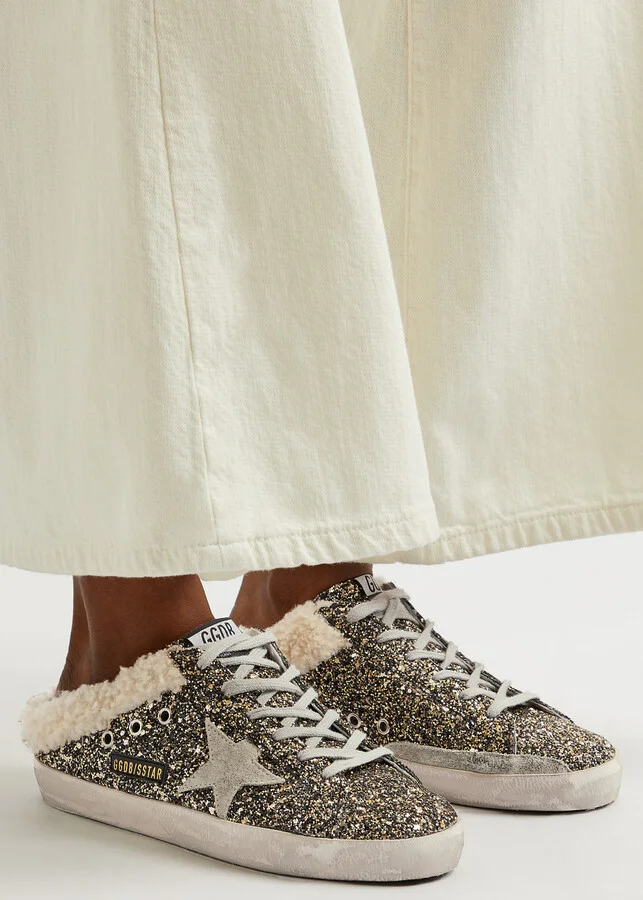 Golden Goose Super-star Sabot Glittered Slip-on Sneakers - Image 5
