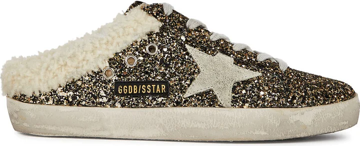 Golden Goose Super-star Sabot Glittered Slip-on Sneakers