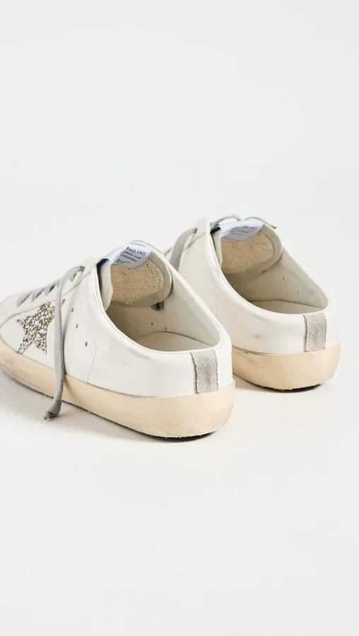 Golden Goose Super Star Sabot Leather Upper Suede Glitter Sneakers - Image 3