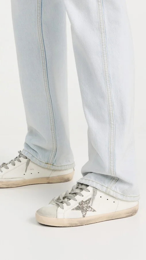 Golden Goose Super Star Sabot Leather Upper Suede Glitter Sneakers - Image 5