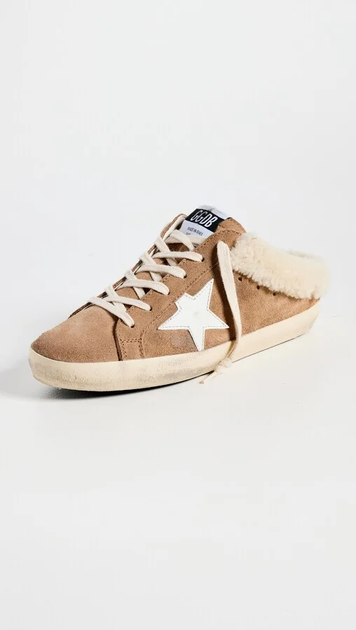 Golden Goose Super-Star Sabot Suede Upper Leather Star Shearling Lining Sneakers - Image 4
