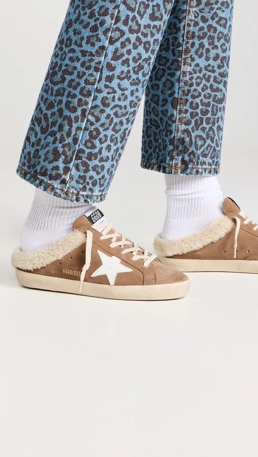 Golden Goose Super-Star Sabot Suede Upper Leather Star Shearling Lining Sneakers - Image 5
