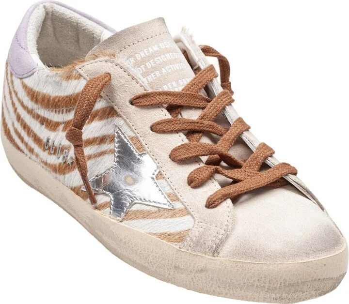 Golden Goose Super Star Sneakers In Suede And Ponyskin Zebra Print - Image 2