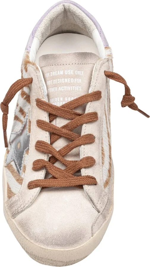 Golden Goose Super Star Sneakers In Suede And Ponyskin Zebra Print - Image 3