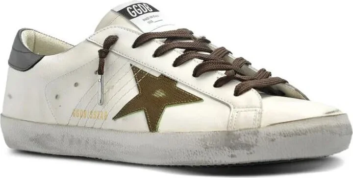 Golden Goose Super-Star Sneakers With Lizard Effect Star And Grey Heel Tab Shoes - Image 2