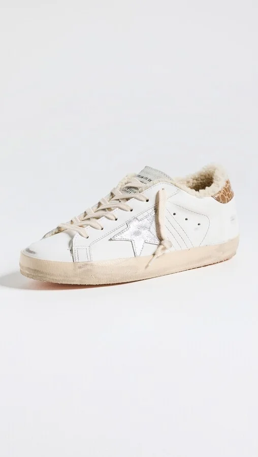 Golden Goose Super-Star Sneakers with Stitching and Laminated Star - Image 3