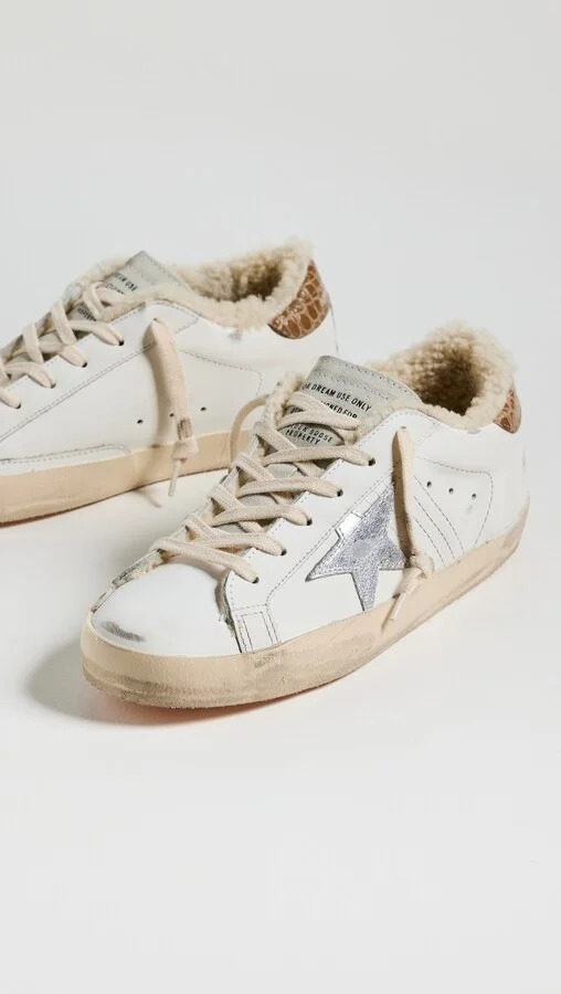 Golden Goose Super-Star Sneakers with Stitching and Laminated Star - Image 4