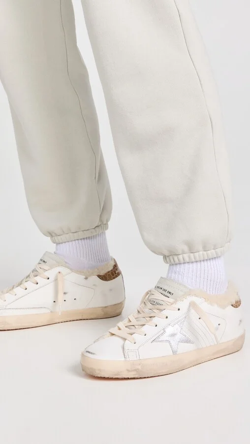 Golden Goose Super-Star Sneakers with Stitching and Laminated Star - Image 5