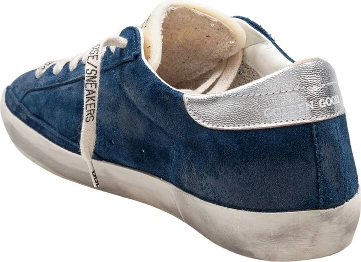 Golden Goose Super Star Suede Sneakers, Blue - Image 4