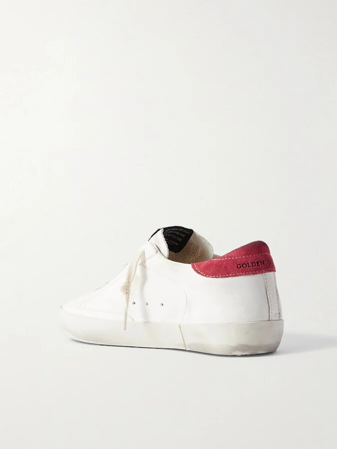 Golden Goose - Super-star Suede-trimmed Distressed Leather Sneakers - Cream - Image 3