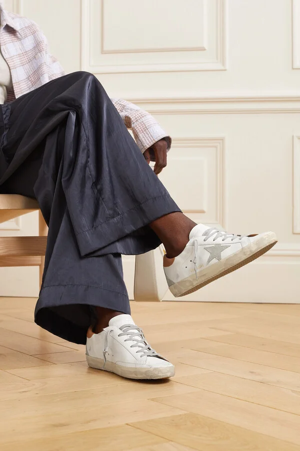 Golden Goose - Super-star Suede-trimmed Distressed Leather Sneakers - White - Image 2