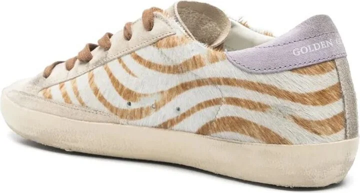 Golden Goose "Super Star" Zebra Horsy Upper Suede Toe And Heel Laminated Star Shoes - Image 3