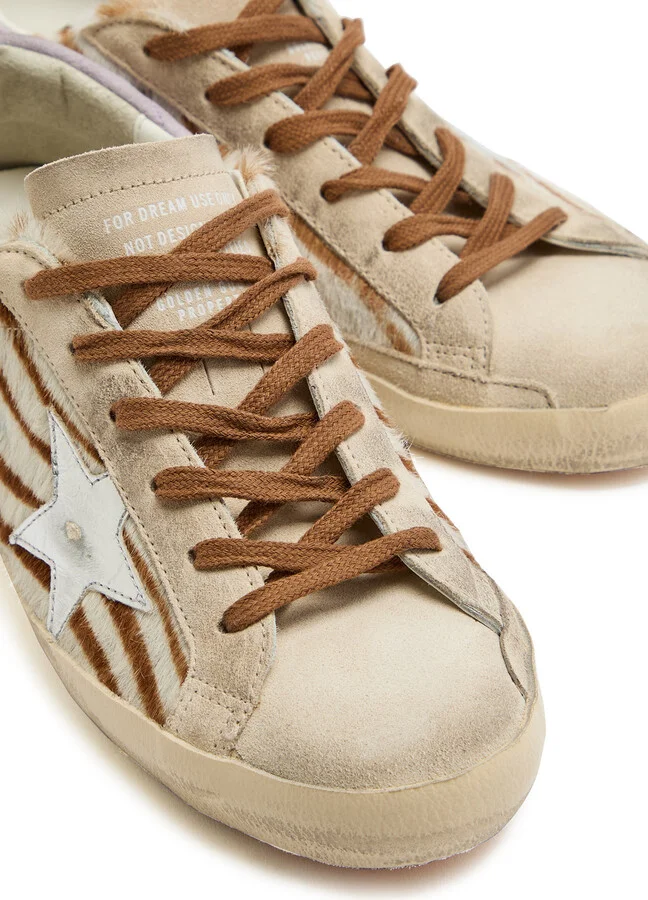 Golden Goose Super-star Zebra-print Calf-hair Sneakers - Image 3