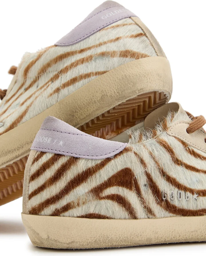 Golden Goose Super-star Zebra-print Calf-hair Sneakers - Image 4