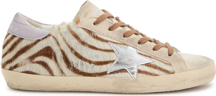 Golden Goose Super-star Zebra-print Calf-hair Sneakers