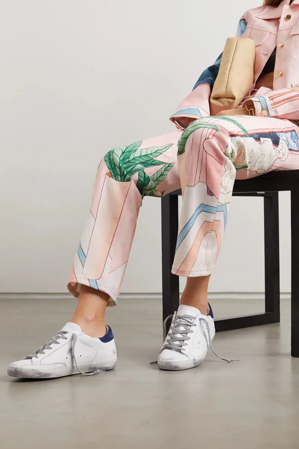 Golden Goose - Superstar Distressed Leather And Suede Sneakers - White - Image 2