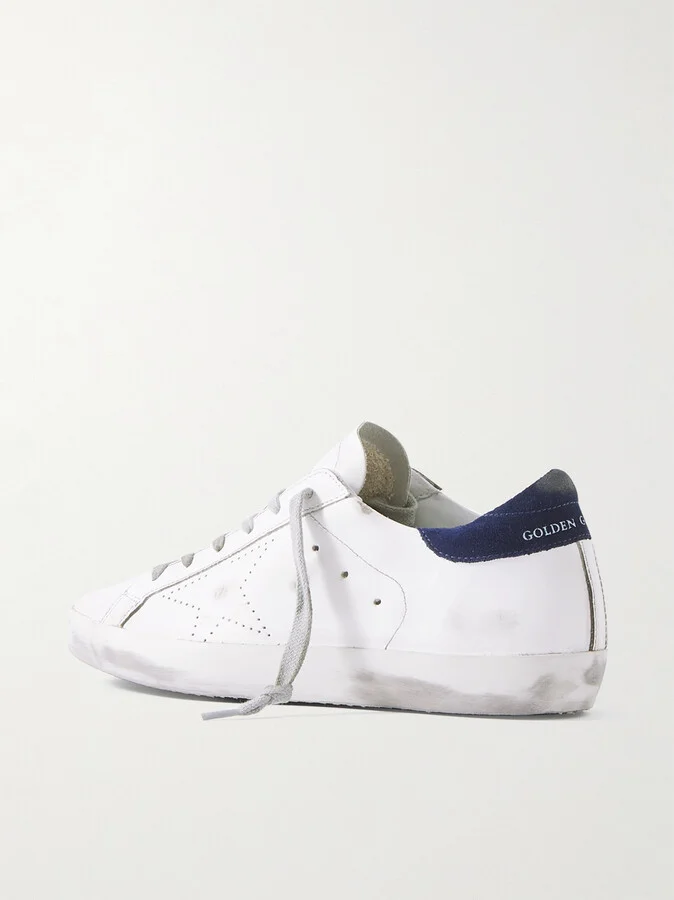 Golden Goose - Superstar Distressed Leather And Suede Sneakers - White - Image 3