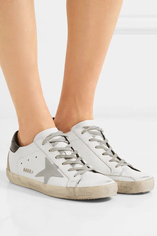 Golden Goose - Superstar Distressed Leather And Suede Sneakers - White - Image 2