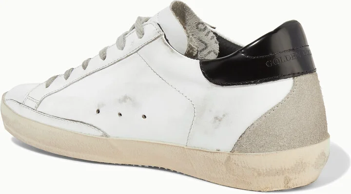 Golden Goose - Superstar Distressed Leather And Suede Sneakers - White - Image 3