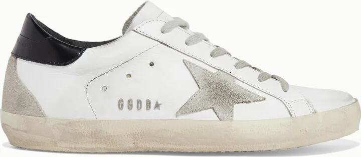 Golden Goose - Superstar Distressed Leather And Suede Sneakers - White