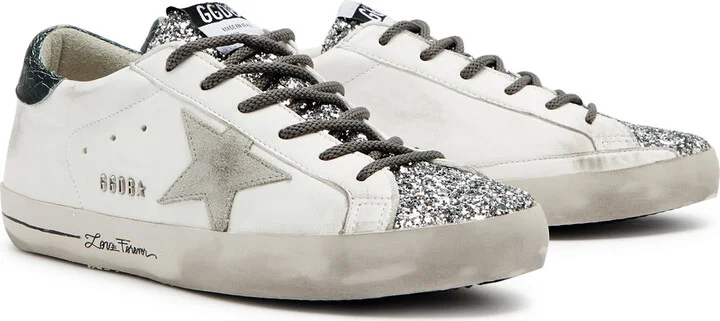 Golden Goose Superstar Distressed Leather Sneakers - Image 2