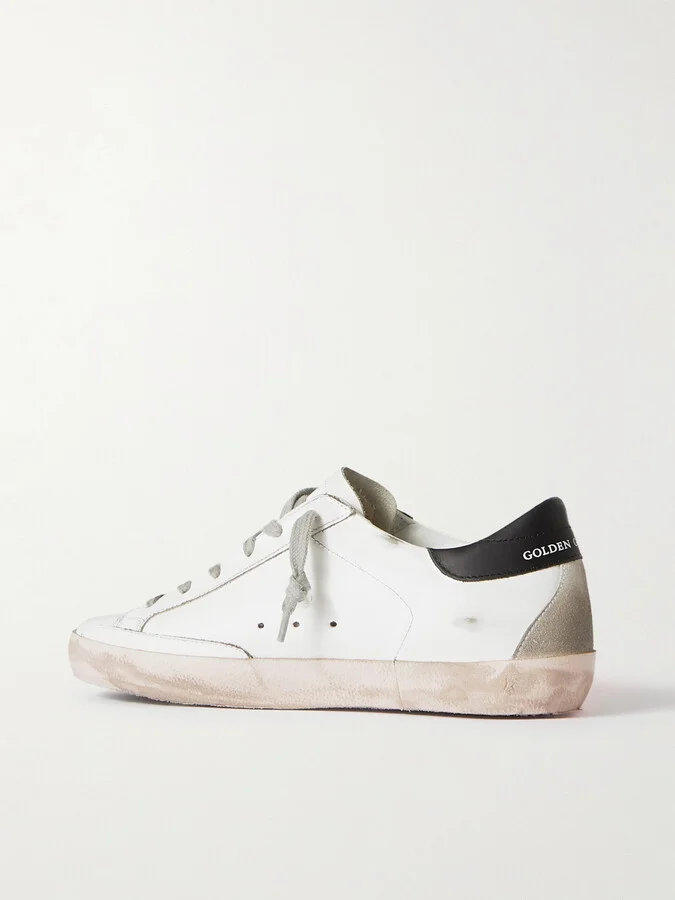 Golden Goose - Superstar Distressed Leather Sneakers - White - Image 3