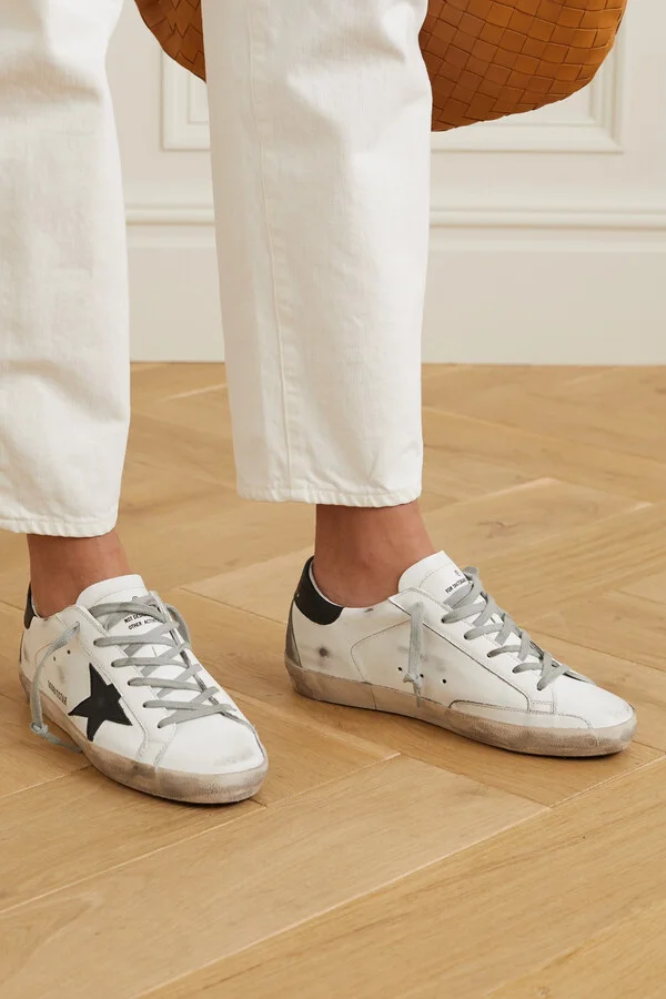 Golden Goose - Superstar Distressed Leather Sneakers - White - Image 2