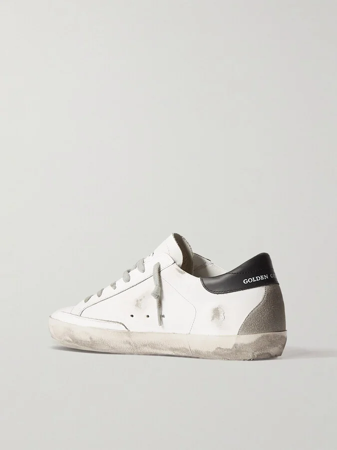 Golden Goose - Superstar Distressed Leather Sneakers - White - Image 3
