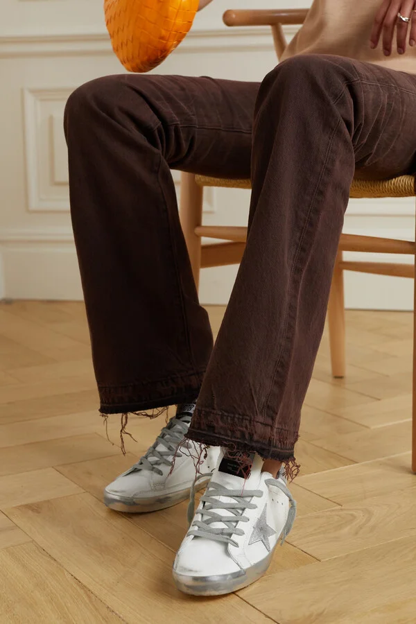 Golden Goose - Superstar Distressed Leather Sneakers - White - Image 2