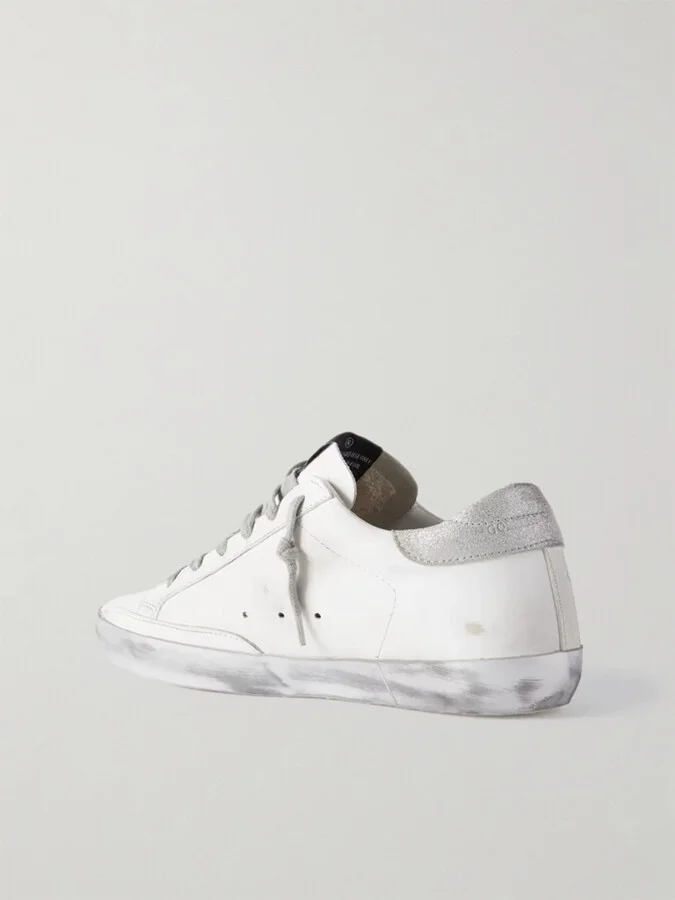Golden Goose - Superstar Distressed Leather Sneakers - White - Image 3