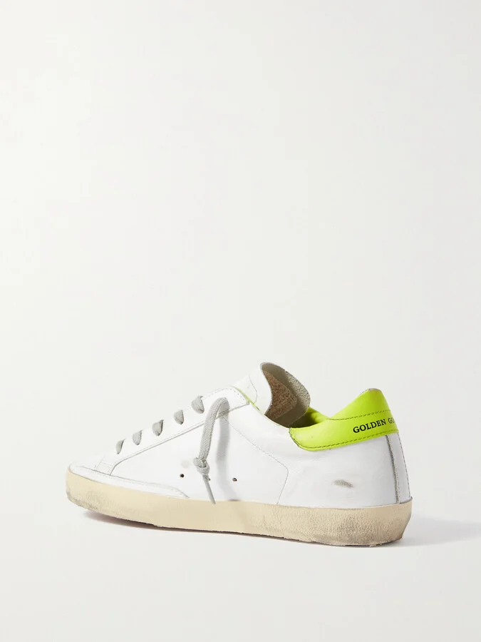 Golden Goose - Superstar Distressed Leather Sneakers - White - Image 3