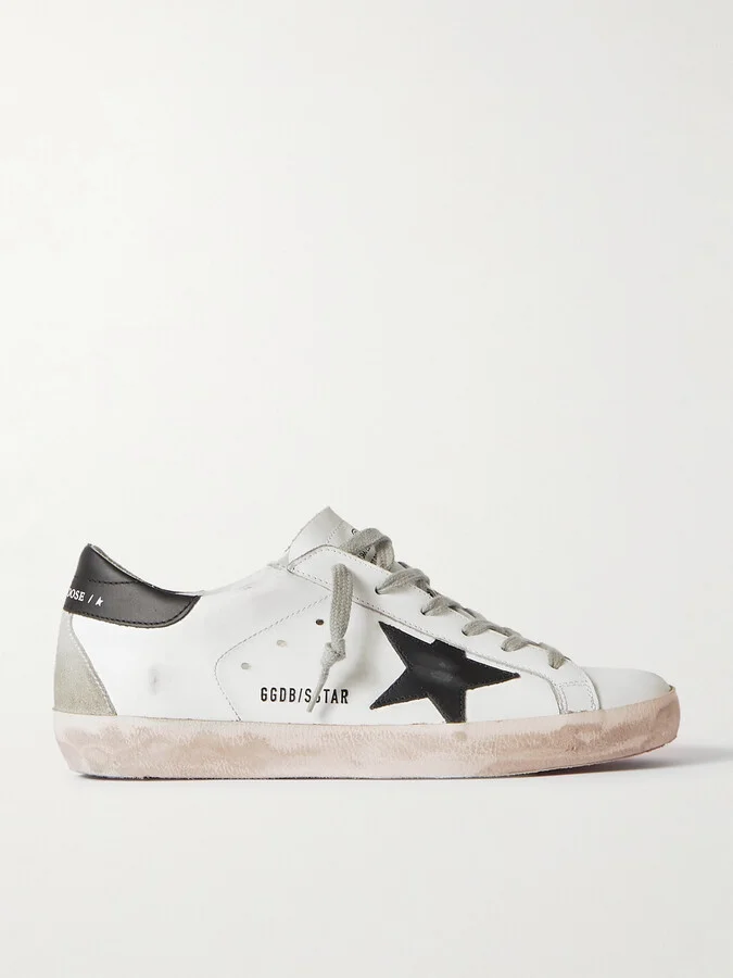 Golden Goose - Superstar Distressed Leather Sneakers - White