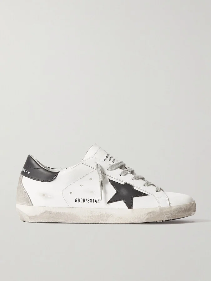 Golden Goose - Superstar Distressed Leather Sneakers - White