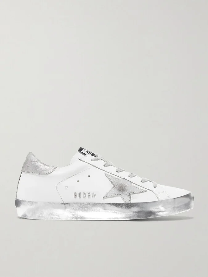 Golden Goose - Superstar Distressed Leather Sneakers - White