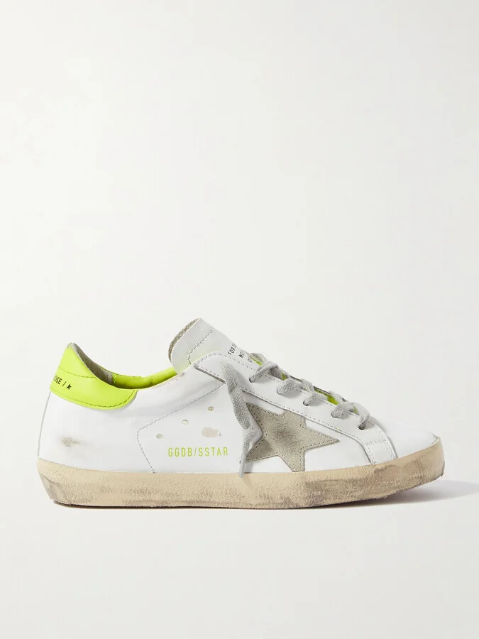 Golden Goose - Superstar Distressed Leather Sneakers - White