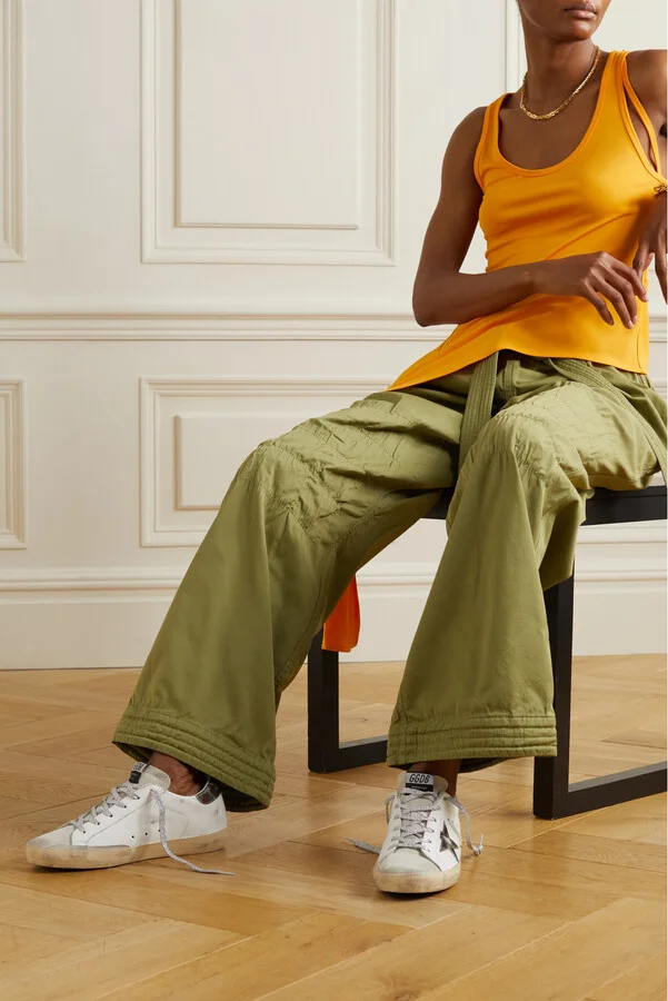 Golden Goose - Superstar Distressed Printed Leather And Suede Sneakers - White - Image 2
