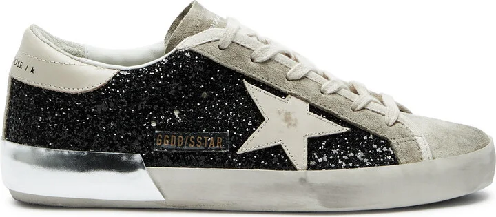 Golden Goose Superstar Panelled Glittered Sneakers