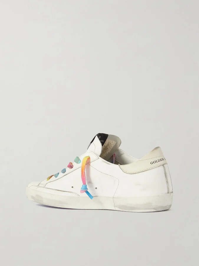 Golden Goose - Superstar Perforated Distressed Leather Sneakers - White - Image 3